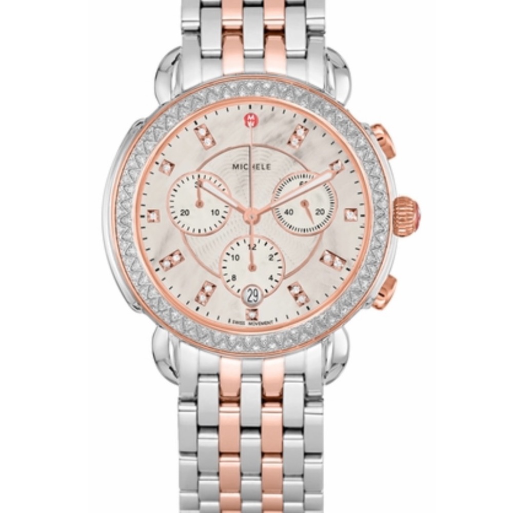 Michele Sidney Rose Gold Two-Tone Diamond Women's Watch